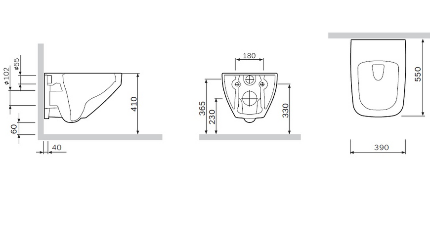C50A1700SC Унитаз подвесной безободковый с сиденьем Коллекция: Inspire 2.0 4418 фото